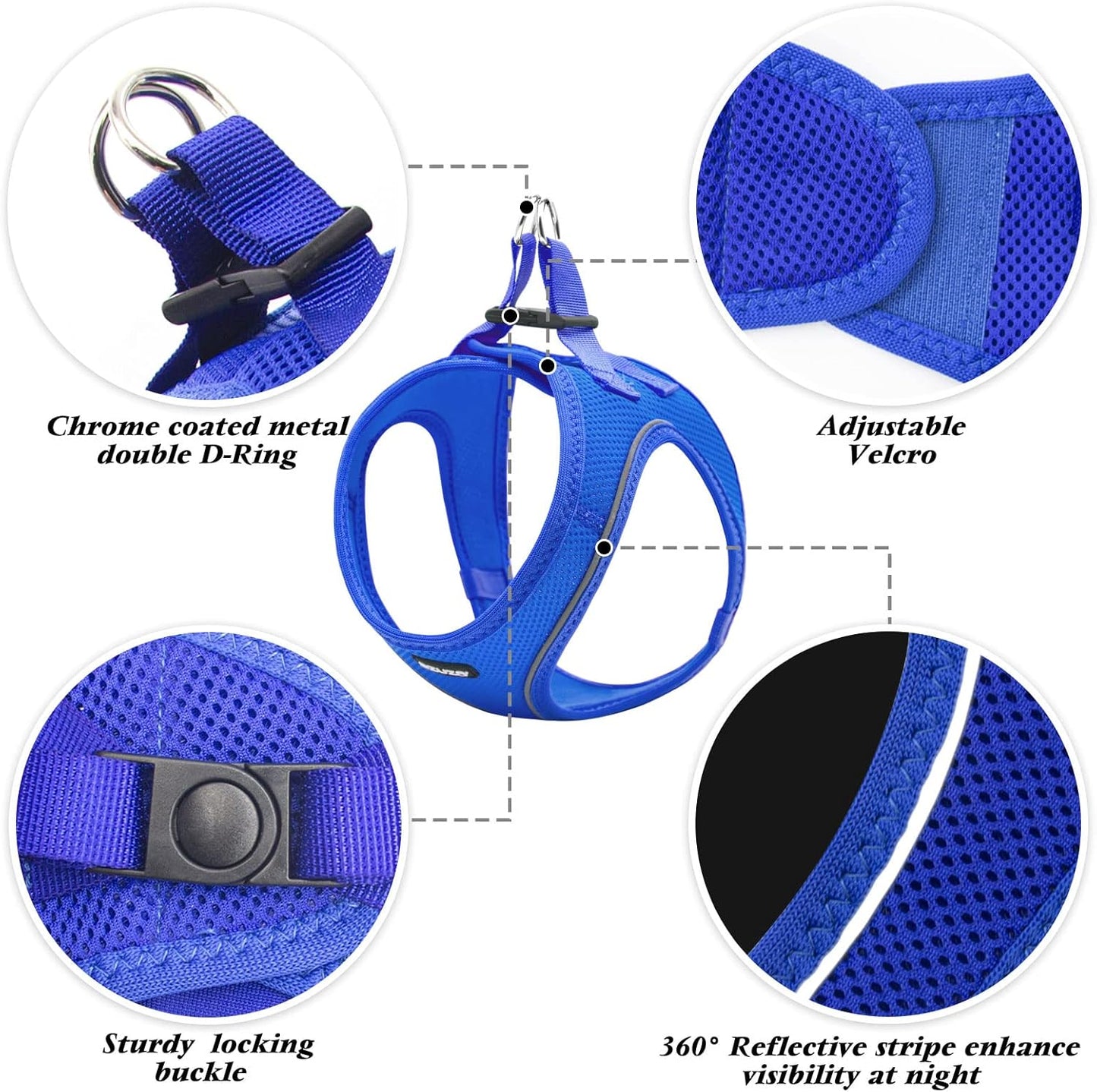 Paw-some Royal Blue Snugglinator: The Unsinkable Small Dog Harness That Says "No Pull, Just Chill!
