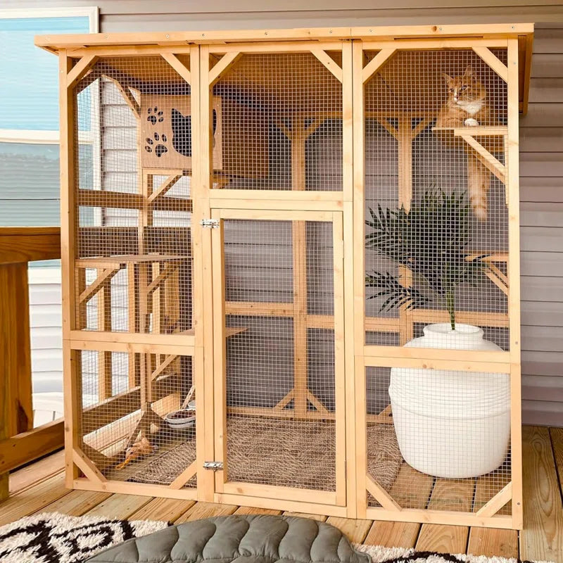 Euretta's Feline Fortress: The Purrfect Playpen for Rain or Shine, No Cat Left Behind!