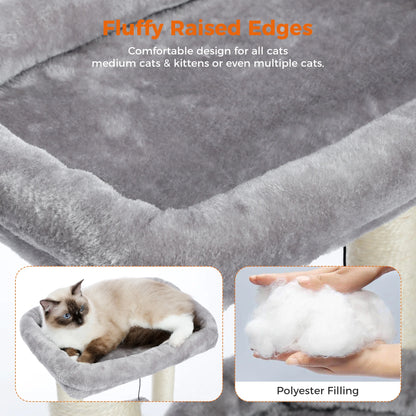 Cat-astrophic Condo: The 27-inch Feline High-Rise for Acrobatic Kittens and Average-Sized Furballs, Now in Purr-fectly Gray!