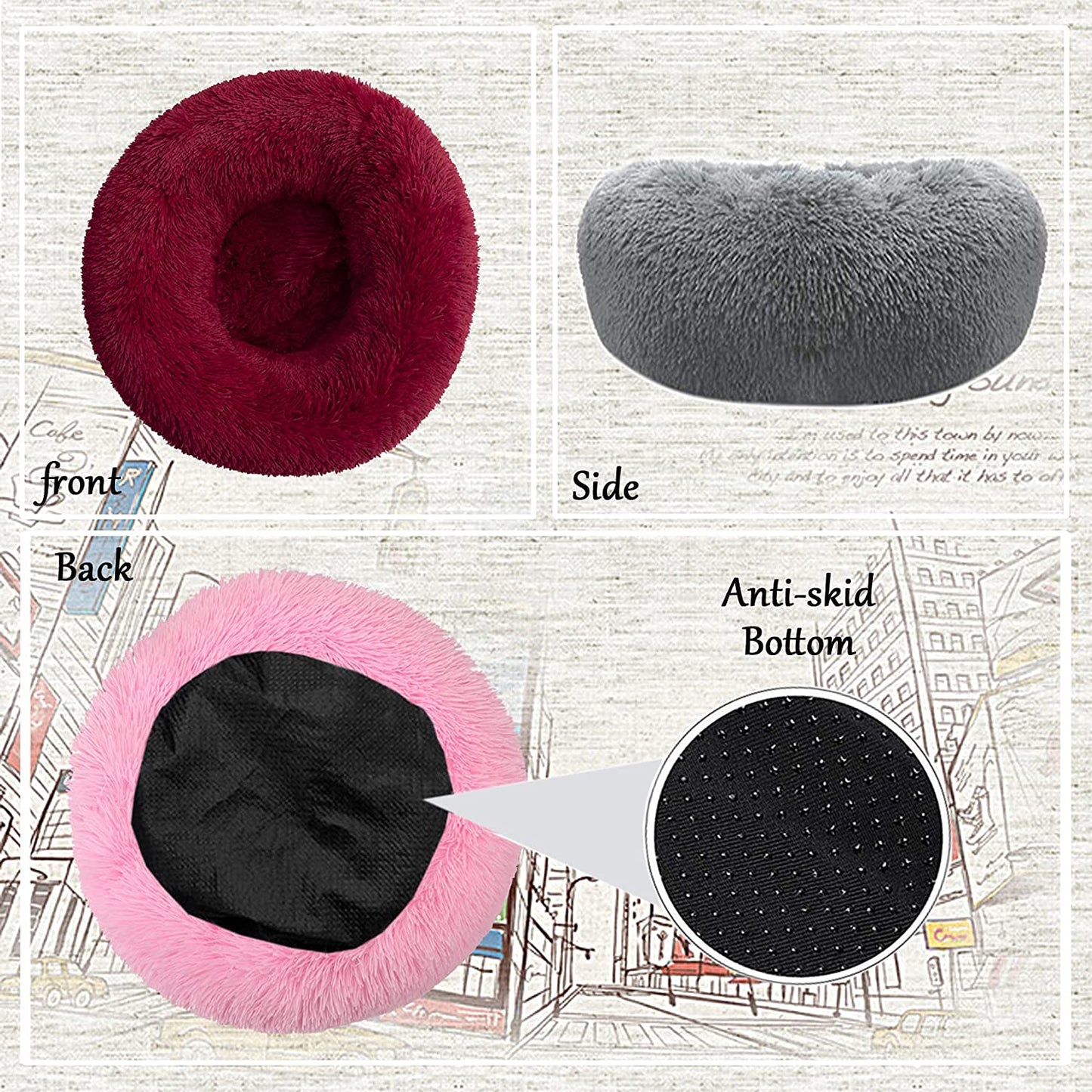 The "Doughnut of Dreams" for Medium-Sized Pup-nappers: Calming Canine Cuddle Zone and Anti-Anxiety Napping Nest (28 Inches of Cozy in Dark Grey)!