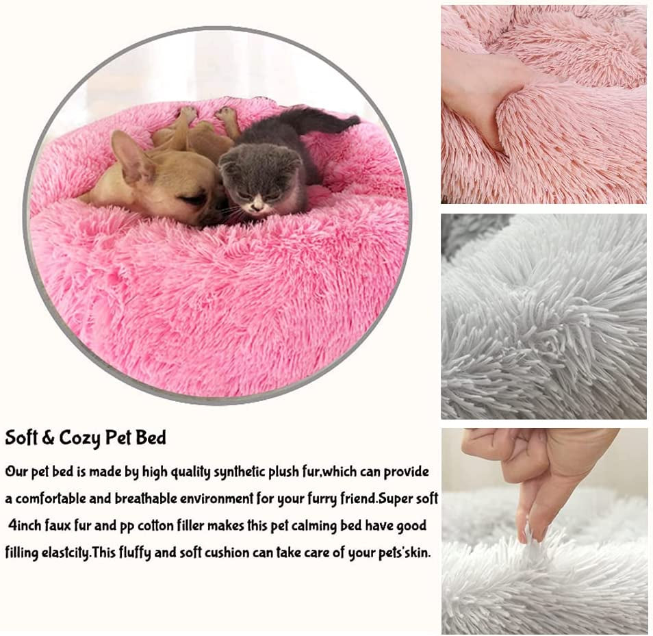 The "Doughnut of Dreams" for Medium-Sized Pup-nappers: Calming Canine Cuddle Zone and Anti-Anxiety Napping Nest (28 Inches of Cozy in Dark Grey)!