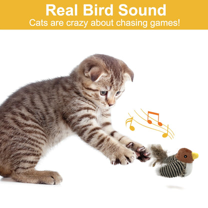 The Purrfect Feathered Frenzy: Cat's Ultimate Solo Squeaky Bird Chase to Combat Kitty Boredom!