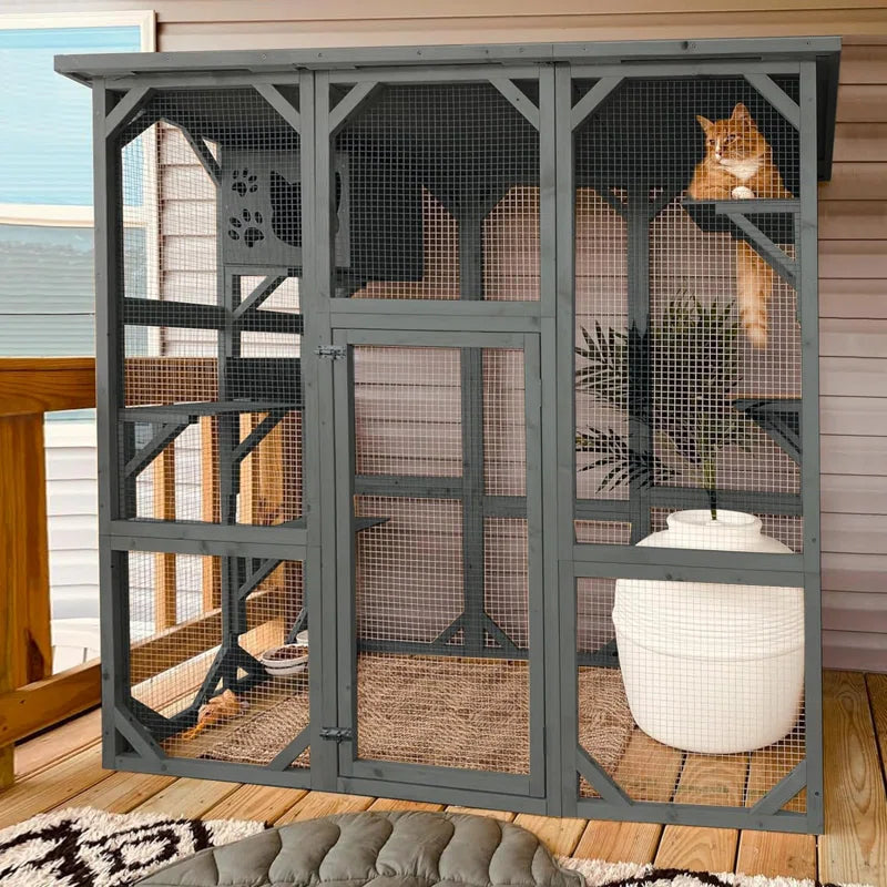 Euretta's Feline Fortress: The Purrfect Playpen for Rain or Shine, No Cat Left Behind!