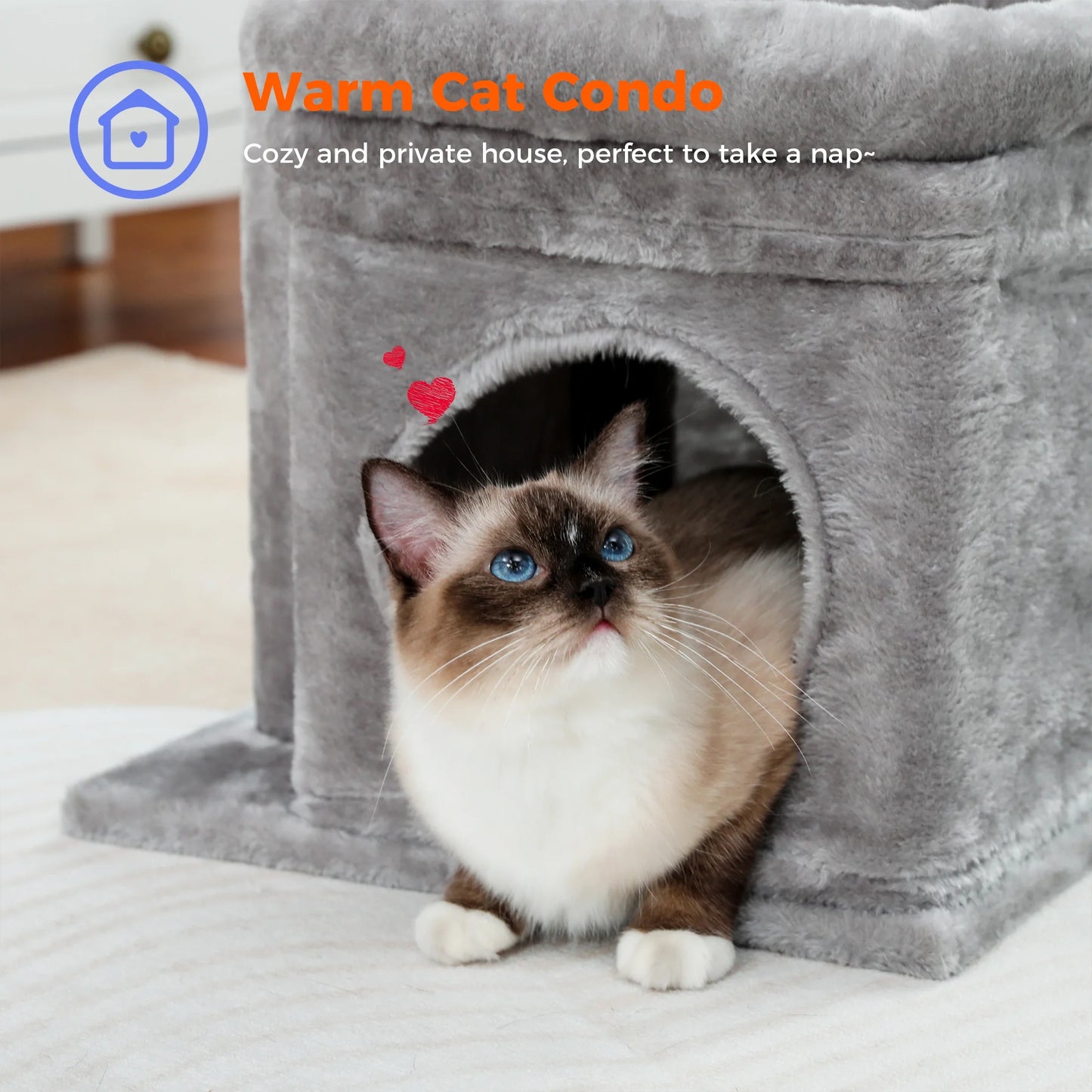 Cat-astrophic Condo: The 27-inch Feline High-Rise for Acrobatic Kittens and Average-Sized Furballs, Now in Purr-fectly Gray!