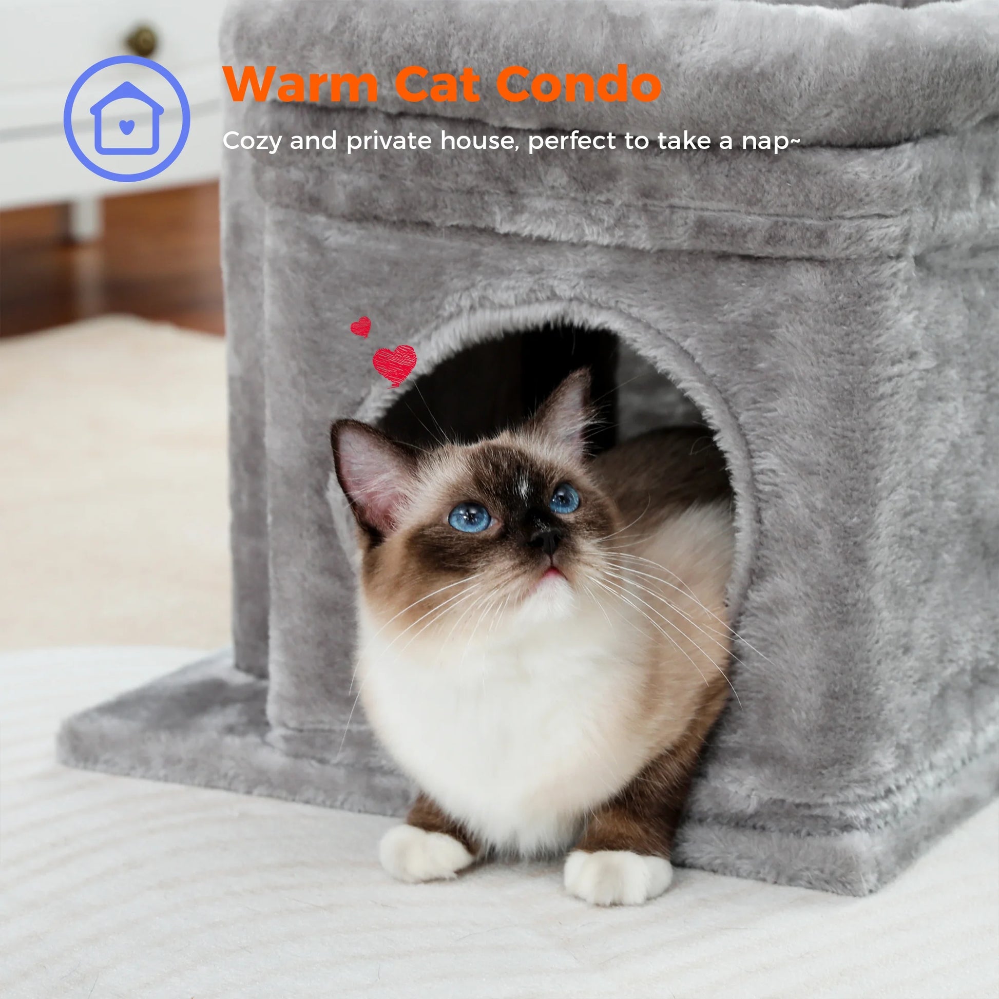 Cat-astrophic Condo: The 27-inch Feline High-Rise for Acrobatic Kittens and Average-Sized Furballs, Now in Purr-fectly Gray!